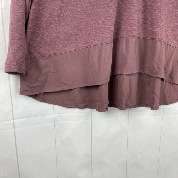 LOGO by Lori Goldstein Purple Long Sleeve V Neck Tee Size L - Picture 3 of 5